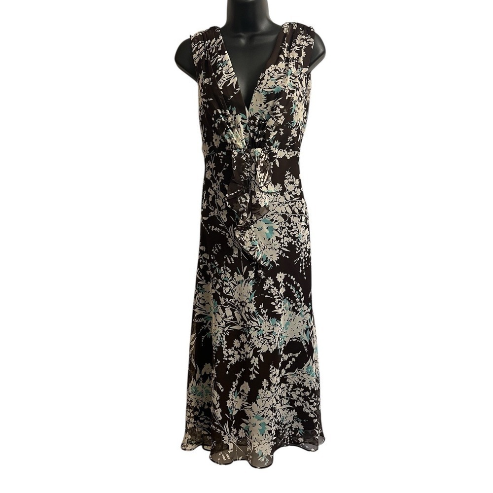 JBS WOMEN BROWN & WHITE DRESS SLEEVELESS SIZE 16 NWT
